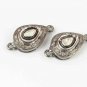 Double Bail Connector Rosecut Diamond Pear Connector 925 Silver Findings.