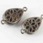 Double Bail Connector Rosecut Diamond Pear Connector 925 Silver Findings.