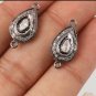 Double Bail Connector Rosecut Diamond Pear Connector 925 Silver Findings.
