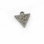 Pave Diamond Triangle Charm Pendant 925 Sterling Silver Minimal Jewelry Findings