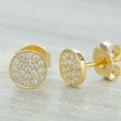 Diamond Disc Stud Earring Round Dainty Tiny Cluster Diamond Earrings 14k Gold. Diamond Disc Stud Earring Round Dainty Tiny Cluster Diamond Earrings 14k Gold.