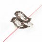 Pave Diamond Leaf Shape Ring 925 Silver Diamond Ring For Anniversary Gift.