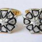 Victorian Inspired Polki Beads Diamond Men Cuff links 925 Silver Rosecut Diamond