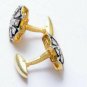 Victorian Inspired Polki Beads Diamond Men Cuff links 925 Silver Rosecut Diamond
