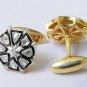 Victorian Inspired Polki Beads Diamond Men Cuff links 925 Silver Rosecut Diamond