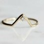 10k Solid Gold Chevron V Shape Diamond Ring Handmade Stacking Ring Band NS88.