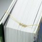 Solid 14k Yellow Gold Three Stone Diamond Necklace Wedding Unique Bridal Charm N