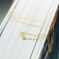 Solid 14k Yellow Gold Three Stone Diamond Necklace Wedding Unique Bridal Charm N