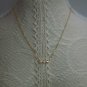 Solid 14k Yellow Gold Three Stone Diamond Necklace Wedding Unique Bridal Charm N