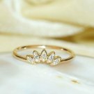 Gold Ring Diamond Crown 14K Yellow Wedding Engagement Band Round Cut Ring Nf5. Gold Ring Diamond Crown 14K Yellow Wedding Engagement Band Round Cut Ring Nf5.