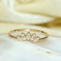 Gold Ring Diamond Crown 14K Yellow Wedding Engagement Band Round Cut Ring Nf5.