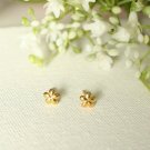 14k Solid Gold Floral Stud Piercing Tiny Flower Nose Ear Minimalist Earring Gift