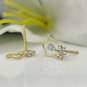 14k Solid Gold Diamond Earring Floral Shape Diamond Everyday Women Jewelry Gift.