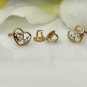 Heart Earring Diamond Heart Earring 14k Solid Gold Round Diamond Ear Stud Gift.