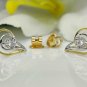 Diamond Ear Stud 14k Solid Gold Designer Wedding Earring Proposal Earring Gift.