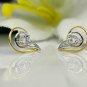 Diamond Ear Stud 14k Solid Gold Designer Wedding Earring Proposal Earring Gift.