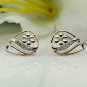 Diamond Earring 14k Solid Gold Flower Designer Diamond Gold Birthday Earring.
