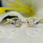 14k Solid Gold Leaf Designer Earring Diamond Stud Earring Dainty Everyday Stud.