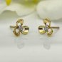 14k Solid Gold Floral Diamond Earring Dainty Diamond Gold Flower Statement Gift.