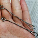 Pave Diamond Long Dangle Earring 925Silver 14k Gold Diamond Earring Wedding Gift Pave Diamond Long Dangle Earring 925Silver 14k Gold Diamond Earring Wedding Gift