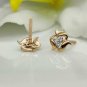 14k Solid Gold Flower Stud Earring Natural Diamond Cluster Stud Earring Jewelry.
