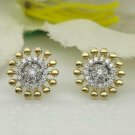 14k Solid Gold Sunflower Earrings Diamond Tiny Floral Gold Earring Birthday Gift 14k Solid Gold Sunflower Earrings Diamond Tiny Floral Gold Earring Birthday Gift