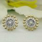 14k Solid Gold Sunflower Earrings Diamond Tiny Floral Gold Earring Birthday Gift