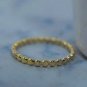 14k Solid Gold Flat Full Beads Ring Stacking Dainty Minimalist 2mm Dot Ring NS8.