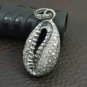 Pave Diamond Cowrie Pendant 925 Silver Cowrie Necklace Handmade Jewelry Gift.