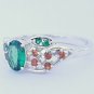 Tsavorite Garnet Ring 925 Silver Combination Ring Christmas Gift For Girlfriend.