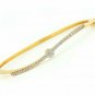 Pave Diamond Minimalist Floral Bracelet 14k Gold Fine Bangle Wedding Gift Charm.