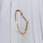 Vintage Rose Gold Wedding Band Simple Unique Leaf Dainty Curved Art Deco Ring N8