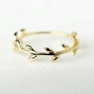 Tiny Leaf Ring Handmade Delicate Stacking Ring Branch Vine Ring 14k Solid Gold. Tiny Leaf Ring Handmade Delicate Stacking Ring Branch Vine Ring 14k Solid Gold.