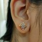 Natural Diamond Earrings 14k Solid Gold Screw Back Earring Real Diamond Stud.
