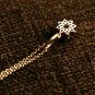 Dainty Diamond Flower Necklace 14k Solid Gold Women Tiny Diamond Cluster Charm.