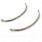 1Pc Pave Diamond Crescent Moon Charm Connector 60x3mm Sterling Silver Charm N89.