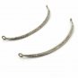 1Pc Pave Diamond Crescent Moon Charm Connector 60x3mm Sterling Silver Charm N89.