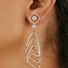 Natural Diamond Designer Drop Earring 14k Rose Gold Wedding Fine Jewelry Gift.