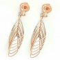 Natural Diamond Designer Drop Earring 14k Rose Gold Wedding Fine Jewelry Gift.