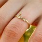 14k Solid Gold Scrip Love Initial Diamond Thin Ring Handmade Stacking Dainty NS7
