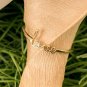 14k Solid Gold Scrip Love Initial Diamond Thin Ring Handmade Stacking Dainty NS7