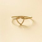 14k Solid Gold Thin Unique Heart Knot Skinny Ring Handmade Plain Stacking Ring S 14k Solid Gold Thin Unique Heart Knot Skinny Ring Handmade Plain Stacking Ring S