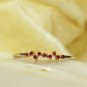 Dainty Garnet Ring Garnet Cluster Ring 14k Gold Spessartine Garnet Wedding Rings