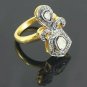 Victorian Inspired Rose Cut Diamond Ring 925 Silver Party Wear Diamond Ring.