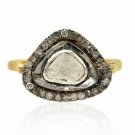 Pave Diamond Ring 925 Silver Polki Diamond Ring Limited Vintage Valentines Ring.