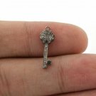 Pave Diamond Lock Key Charm Single Bail Pendant 925 Silver Diamond Findings Gift