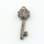 Pave Diamond Lock Key Charm Single Bail Pendant 925 Silver Diamond Findings Gift
