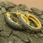 Pave Diamond Hoop Earring 925 Silver Victorian Hoop Earring Birthday Gift Charm.