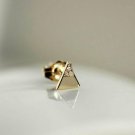 Diamond Petite Triangle Stud 14k Gold Pave Diamond Studded Tops Wedding Gift.