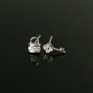 Lock And Key Body Piercing 14k Solid Gold Diamond Nose Ear Piercing Jewelry Gift